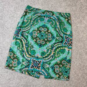 * J. Crew The Pencil Skirt Office Medallion Print Power Dressing Sz 4    - S2378